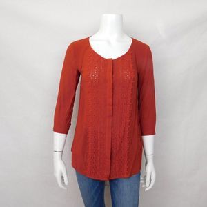 Anthropologie Maeve Lace Blouse Button Down Size 0